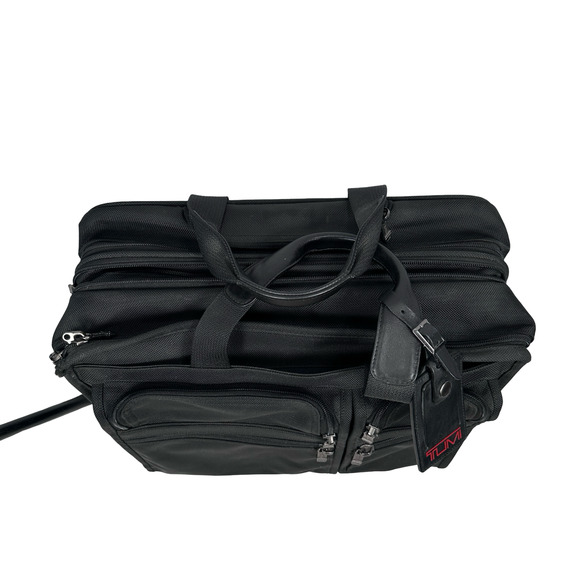 Tumi Alpha Deluxe Expandable Laptop Briefcase Rolling Carry-On Bag Black 26003D4 - Picture 6 of 16